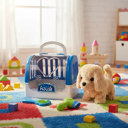 Set Perro  Interactivo Con Transportadora Y Accesorios