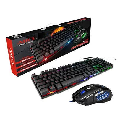 Kit Teclado Y Mouse Gamer Rgb An-300 Negro