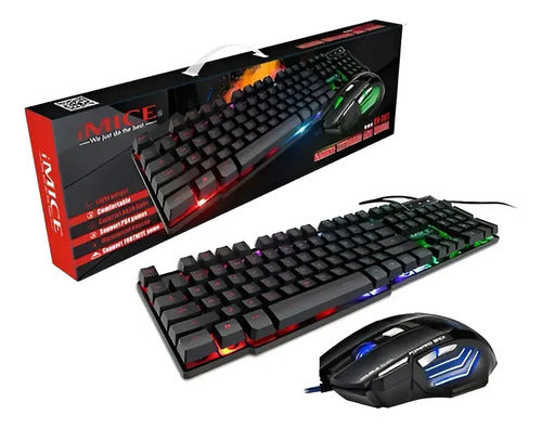 Kit Teclado Y Mouse Gamer Rgb An-300 Negro
