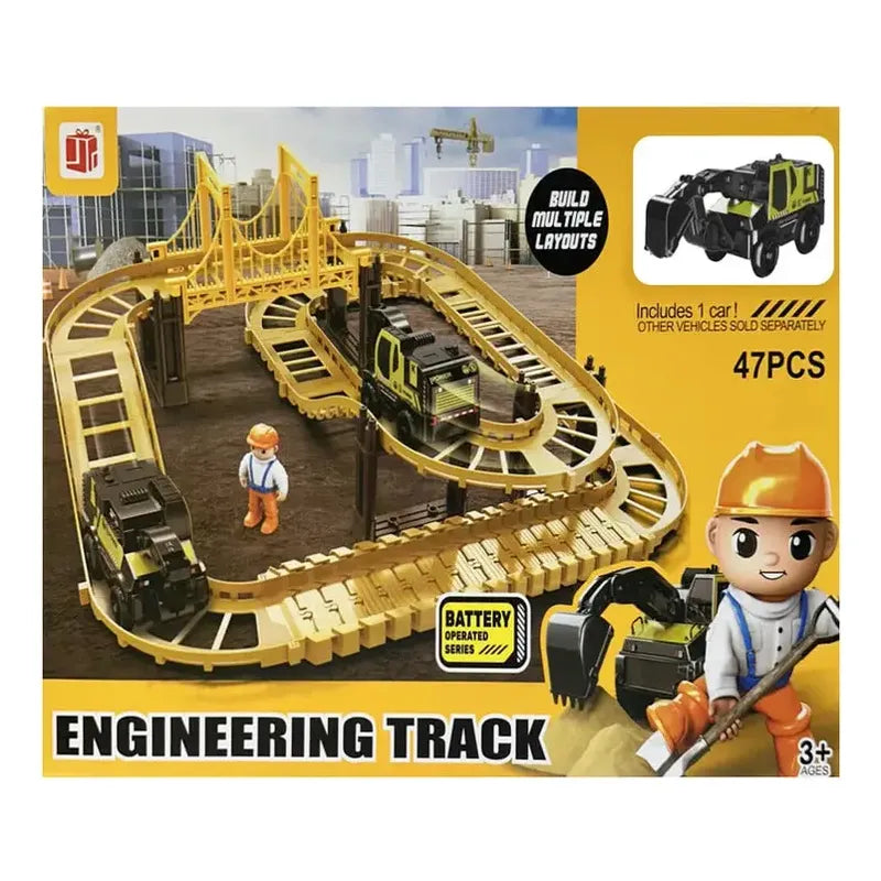 Pista Engineering Track 47pzas Con Puente + Carro De Constru