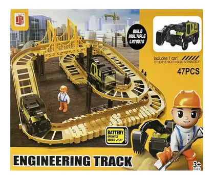 Pista Engineering Track 47pzas Con Puente + Carro De Constru