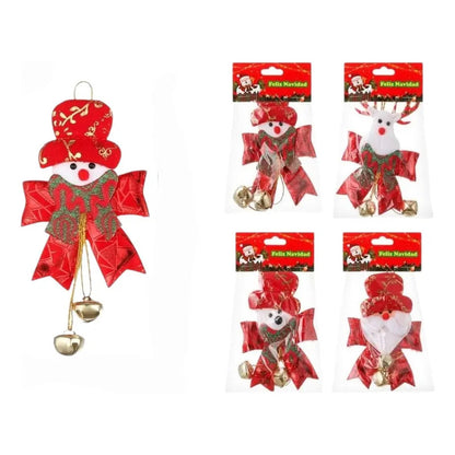 Pack De 4 Adornos Navideños De 19x10 Cm Rojo