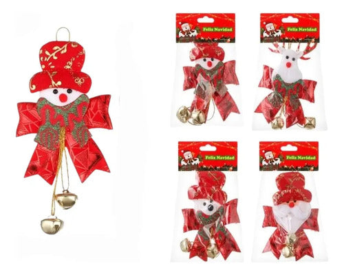 Pack De 4 Adornos Navideños De 19x10 Cm Rojo