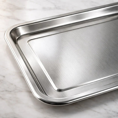 Bandeja De Acero Inoxidable  50 X 35 2cm Plateado