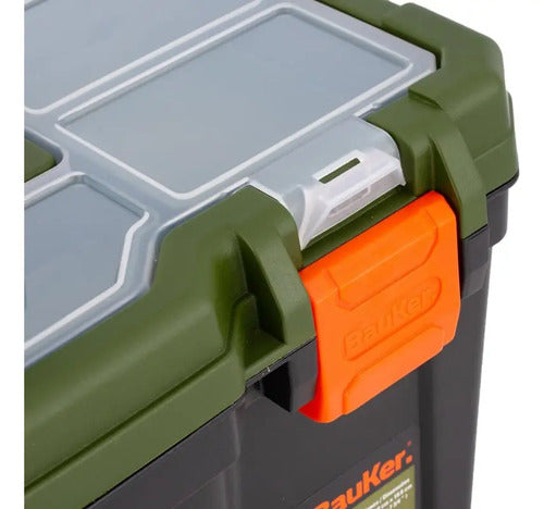 Caja De Herramientas 16 Pulgadas Bauker Color Verde Verde