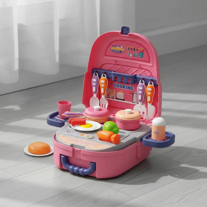 Mochila Cocina Infantil 2 En 1 Con Accesorios Rosa