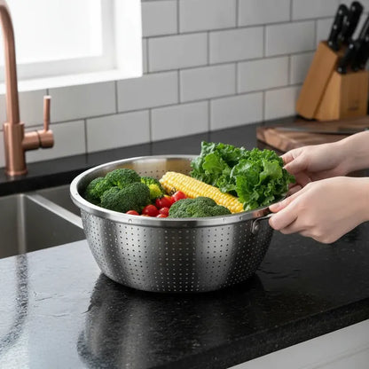 Colador Escurridor Acero Inoxidable 30cm Pasta Cocina Acero Inoxidable