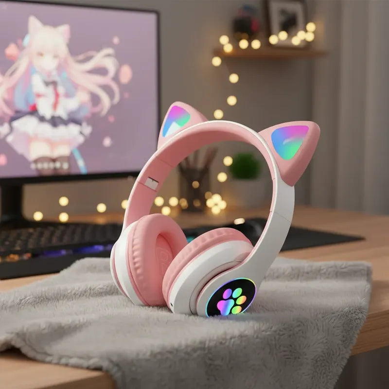 Auriculares Inalámbricos Gato Gaming Stn-28 Led-niña