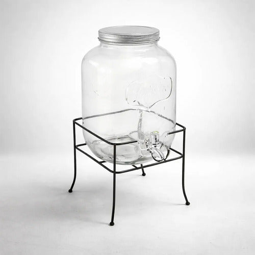 Dispensadores De Vidrio Para Bebidas Y Jugos Con Atril 5lts Vidrio