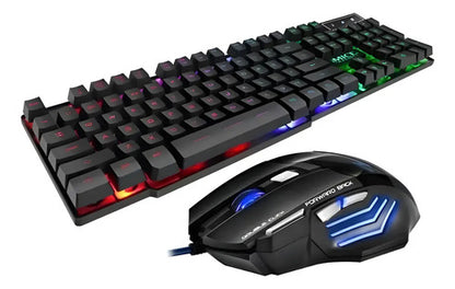 Kit Teclado Y Mouse Gamer Rgb An-300 Negro