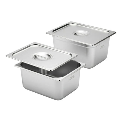 Pack 2 Bandeja Deposito Gastronomico Acero Inoxidable Plateado