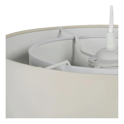Lámpara De Colgar Tela 1 Luz E27 Estructura Blanco Blanco