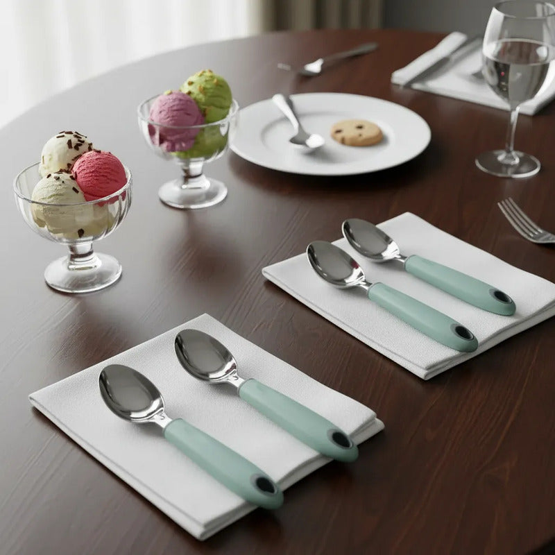 Cuchara Para Helado Acero Inoxidable Verde Menta