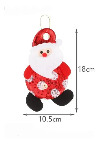 Pack 4 Adornos Navideños De 18x10,5 Cm Rojo