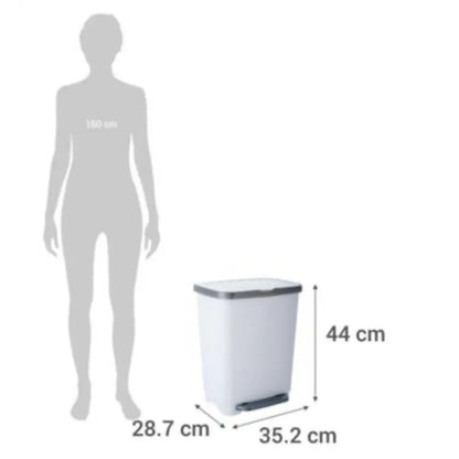 Basurero De Pedal 25 Litros Kleine Blanco