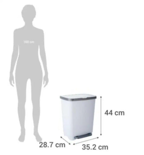 Basurero De Pedal 25 Litros Kleine Blanco