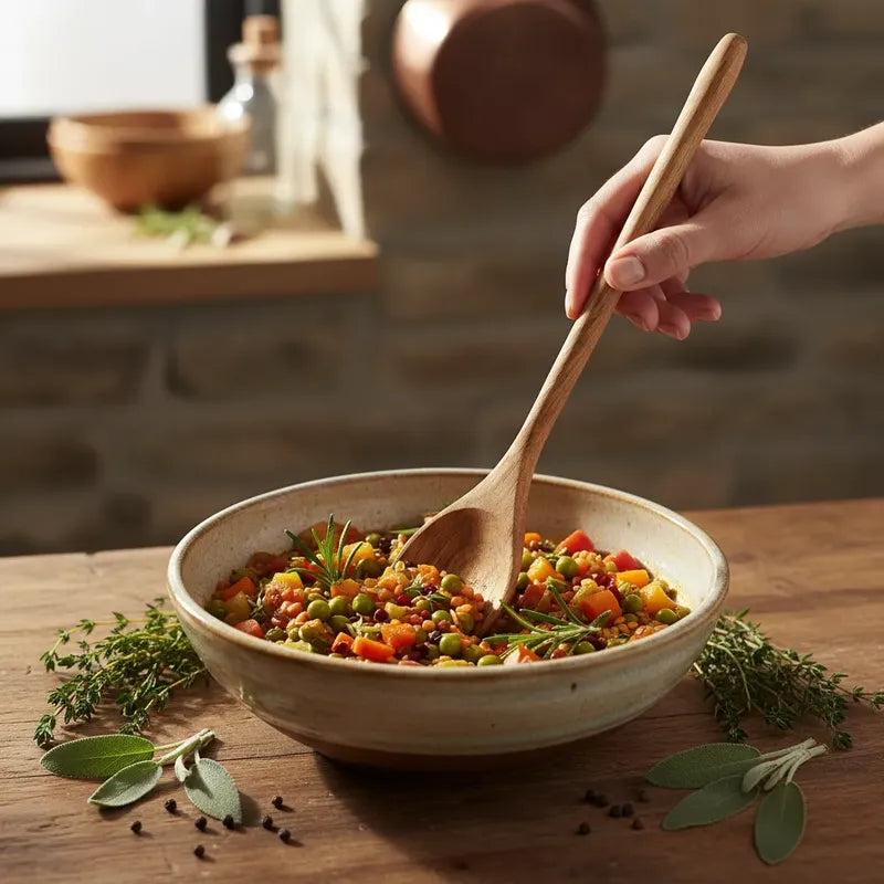 Cuchara De Bambu 23,5cmx4cm Cocina Utensilio De Madera Madera