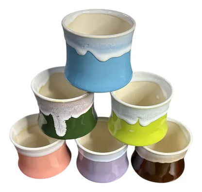 Pack 3 Maceteros Cerámica Para Suculentas 7cm Decorativos