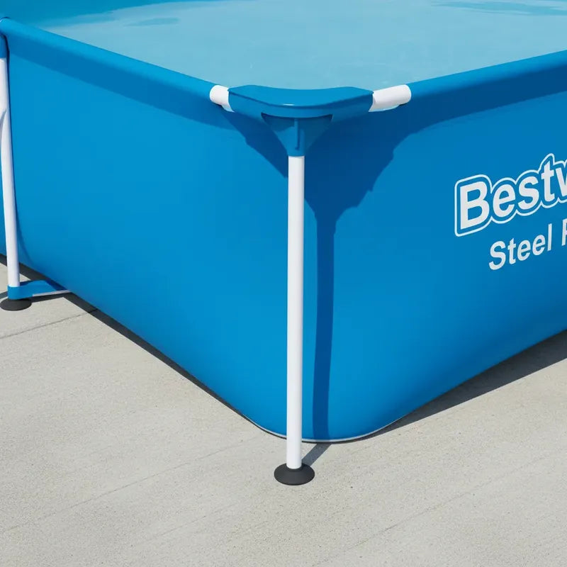Pileta Estructural Rectangular Bestway Steel Pro 56404 Con C Azul Liso
