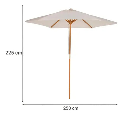 Quitasol Madera 2.5x2.25 Metros Blanco Marca Just Home Collection Liso
