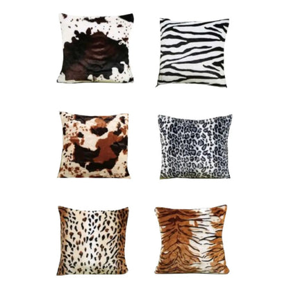 Pack X6 Fundas De Cojines 45x45 Cm, Súper Suaves-animalprint Animal Print