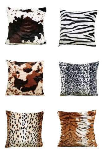 Pack X6 Fundas De Cojines 45x45 Cm, Súper Suaves-animalprint Animal Print