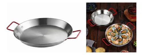 Sartén Antiadherente De 24 Cm Con Mango Rojo Acero Inoxidable