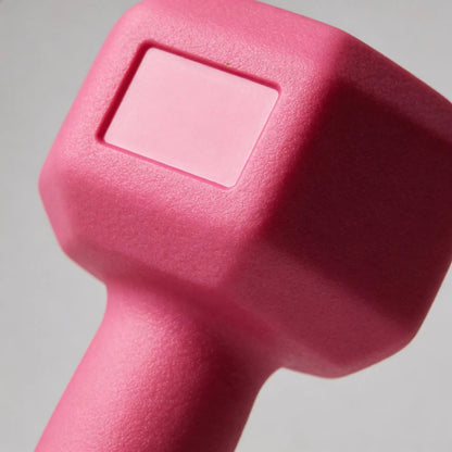 Mancuerna Hexagonal Vinilo 3 Kg Genérica Fitness Rosa