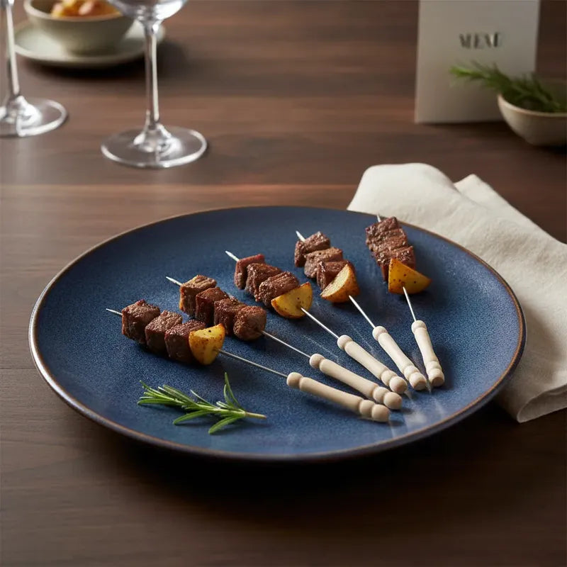 Set De 12  Brochetas Para Anticuchos Marrón Claro