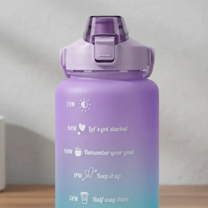 Botella Deportiva Motivacional 2l Para Hidratación Lila
