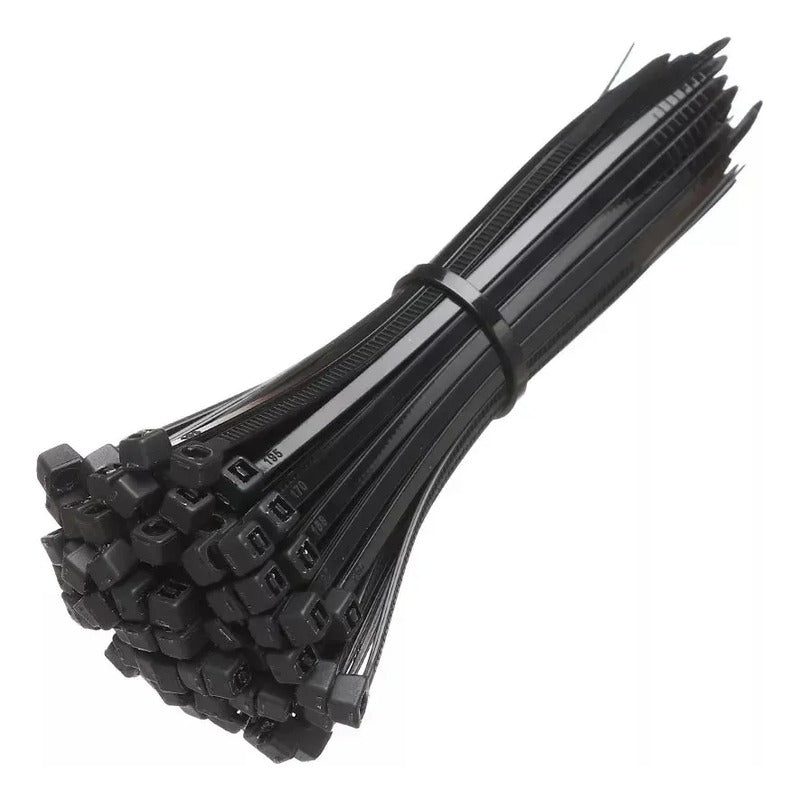 Amarra Plástica, Precintos Nylon 3.6mm X 200mm, 70 Und Negro Negro