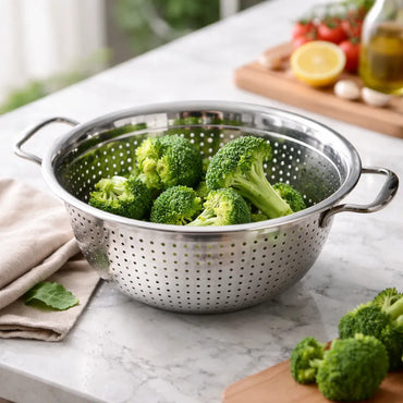 Colador Acero Inoxidable 34cm Verduras Fideos Cocina Acero Inoxidable