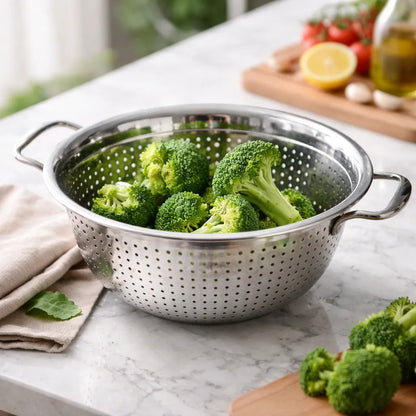 Colador Acero Inoxidable 34cm Verduras Fideos Cocina Acero Inoxidable
