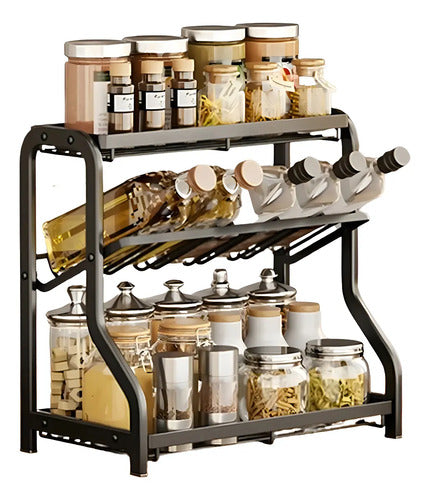 Organizador Especieros 3 Niveles Casa Miel Diseño Basculante Negro