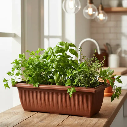 Macetero Tipo Jardinera Colonial. 45cm Terracota