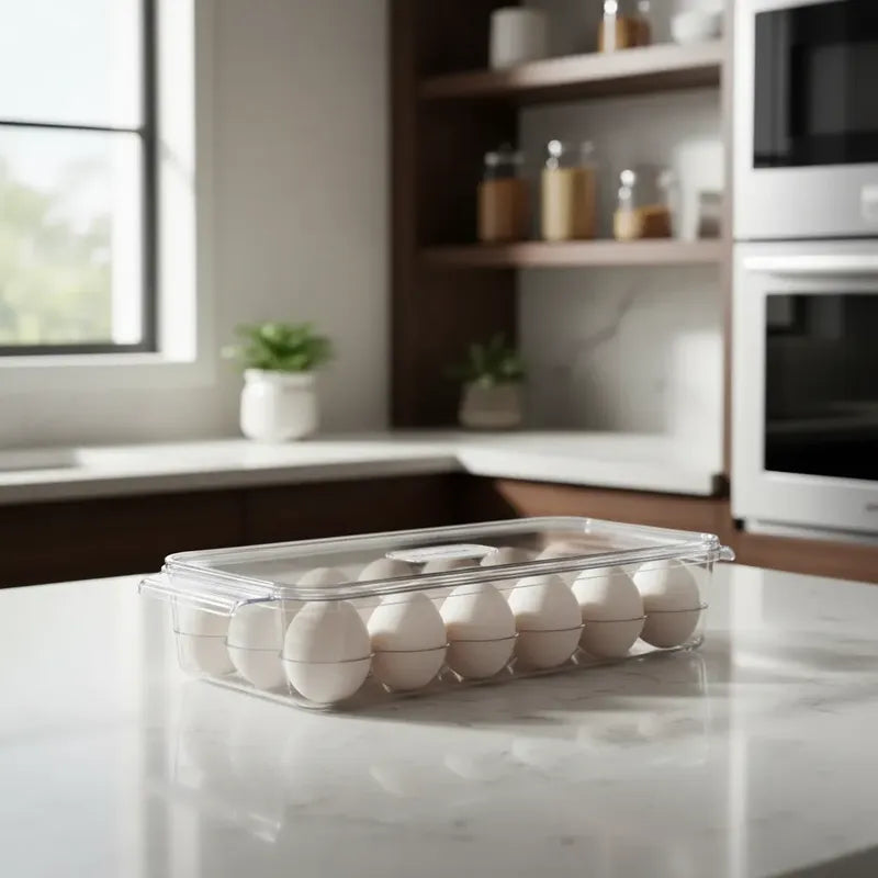 Bandeja Porta Huevos Organizador Refrigerador Apilable Transparente