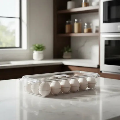 Bandeja Porta Huevos Organizador Refrigerador Apilable Transparente
