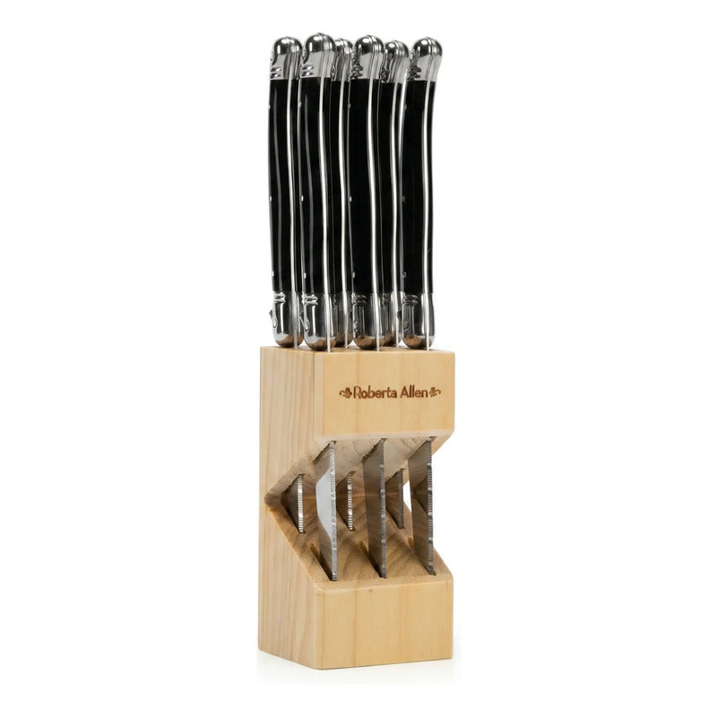 Set De 6 Cuchillos Carne Francia Negro Negro