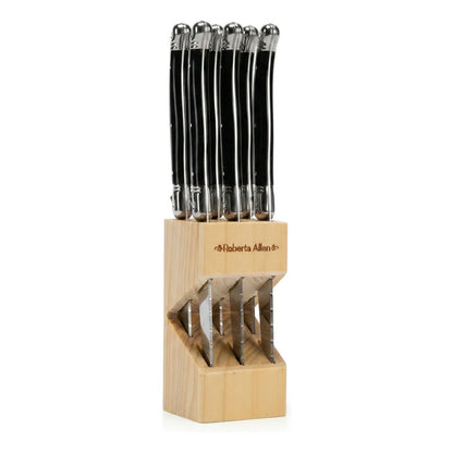 Set De 6 Cuchillos Carne Francia Negro Negro