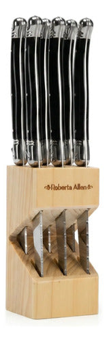 Set De 6 Cuchillos Carne Francia Negro Negro