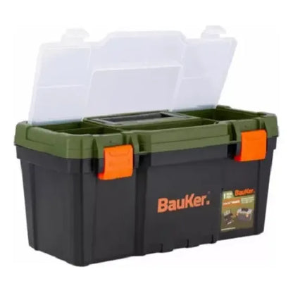 Caja De Herramientas 16 Pulgadas Bauker Color Verde