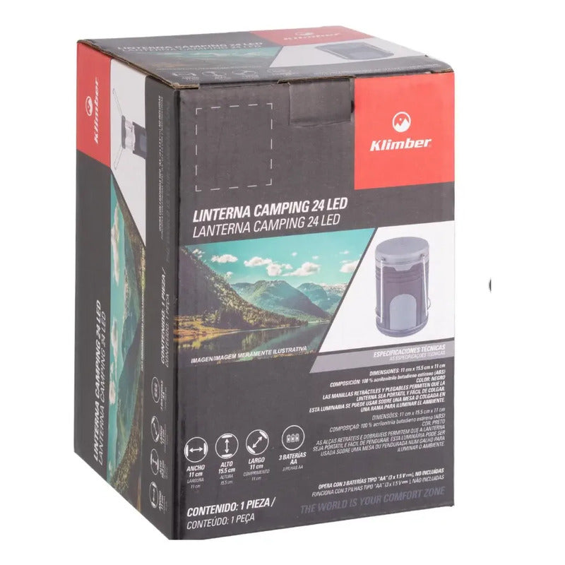 Linterna De Camping 24 Led Negro