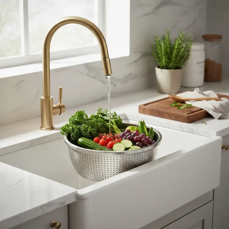 Colador Escurridor Acero Inoxidable 38cm Pasta Cocina Acero Inoxidable