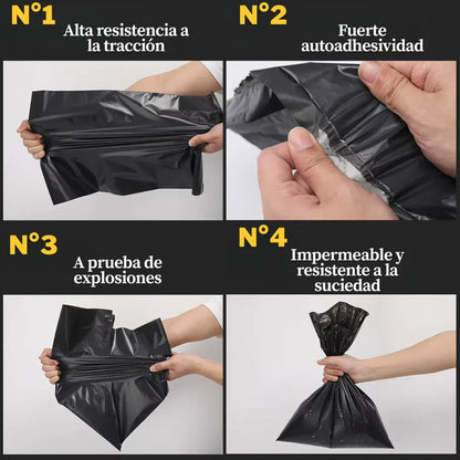 Pack 200 Bolsas Courrier Autoadhesivas Embalaje Envios 35x45 Negro