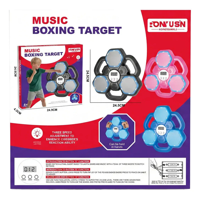 Máquina De Boxeo Musical Juego Con Bluetooth Luz Varios