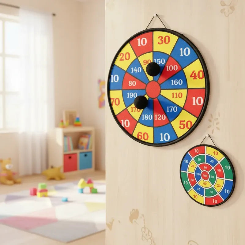 Tablero Tiro Al Blanco Reversible 36cm Con Dardos Colorido