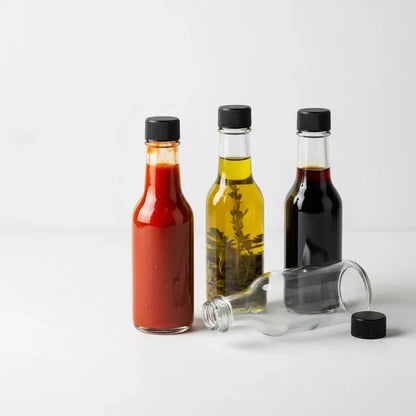 Pack 4 Botellas De Vidrio 150ml Para Salsa, Esencias Vidrio