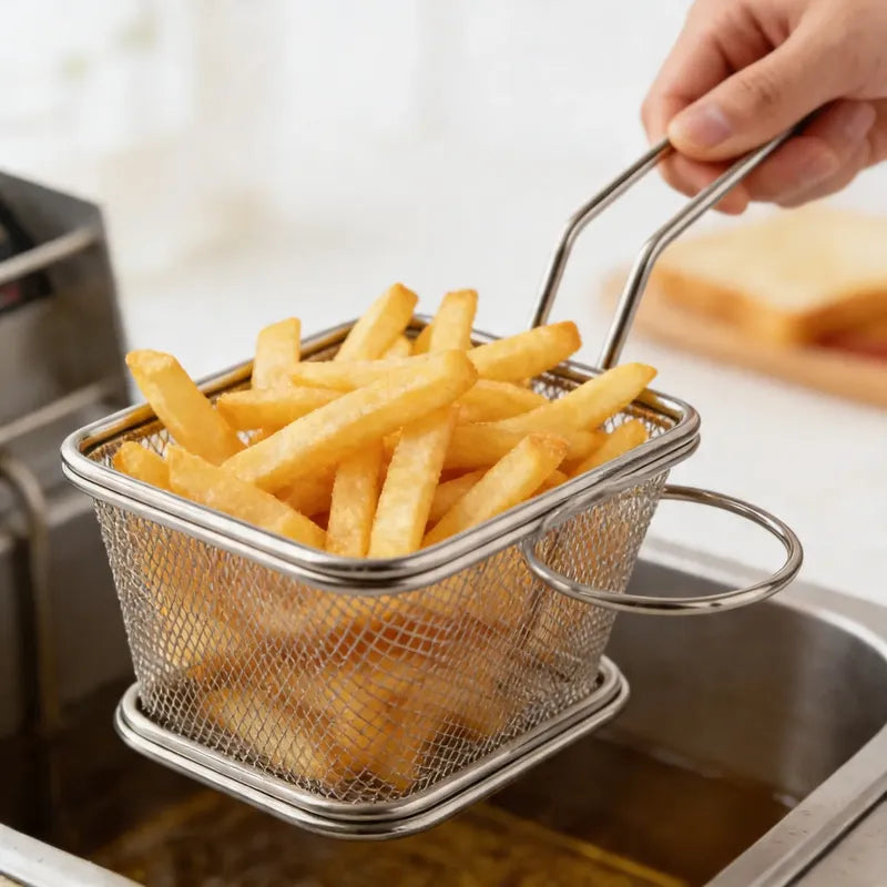 Canasto Canastillo Freidor Papas Fritas 9x10.5 Cesta Metal