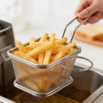 Canasto Canastillo Freidor Papas Fritas 9x10.5 Cesta Metal
