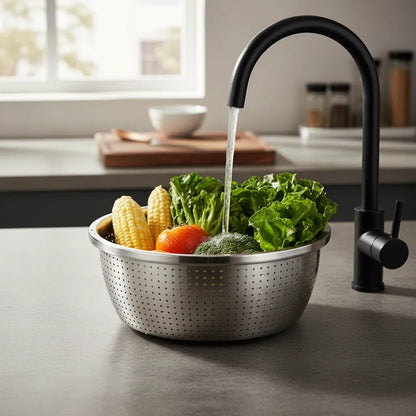 Colador Escurridor Acero Inoxidable 28cm Pasta Cocina Acero Inoxidable